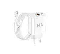 Chargeur Secteur Double Port USB-A et USB-C 20W, Câble USB-C vers USB-C