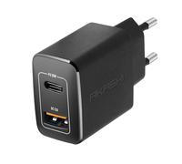 Chargeur Secteur Double USB-A QC 3.0 + USB-C PD 20W Charge Rapide noir Akashi Noir