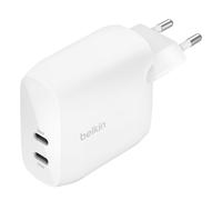 Chargeur Secteur Double USB-C 60W Double Protocole PD et PPS Belkin Blanc