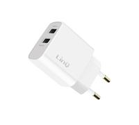 Chargeur Secteur Double USB Puissance 10.5W Format Compact Blanc