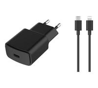Chargeur secteur Essentielb 20W + cable USB C Ligthning 1M Noir