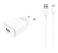 Chargeur secteur Essentielb USB 2,4A + Cable lightning blanc