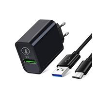 Chargeur Secteur et Câble Micro USB pour Samsung A10/A7 2018/A6 Plus/J6 J3 J5 2016 2017 J4,Huawei P Smart 2019/P8 Lite/P9 Lite/P10 Lite/Y5 Y6 Y7,Honor 8X 8A/Honor 9 Lite/10 Lite/20 Lite,Charge Rapid