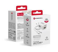 Chargeur secteur Forcell F-Energy 33W USB-C USB-A + cable USB-C Blanc