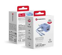 Chargeur secteur Forcell F-Energy 33W USB-C USB-A + cable USB-C Bleu