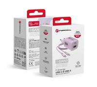 Chargeur secteur Forcell F-Energy 33W USB-C USB-A + cable USB-C Violet