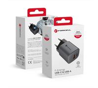 Chargeur secteur Forcell F-Energy 33W USB-C USB-A Gris