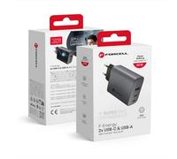 Chargeur secteur Forcell F-Energy 65W 2x USB-C USB-A Gris