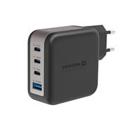 Chargeur Secteur GaN 100W avec 3x USB-C + USB Charge Rapide Compact Swissten Noir