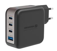 Chargeur Secteur GaN 100W avec 3x USB-C + USB Charge Rapide Compact Swissten Noir