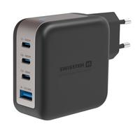 Chargeur Secteur GaN 100W avec 3x USB-C + USB Charge Rapide Compact Swissten Noir