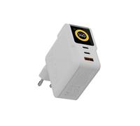 Chargeur Secteur GaN 140W 2 USB-C PD / USB-A QC 18W Ecran Digital Blanc