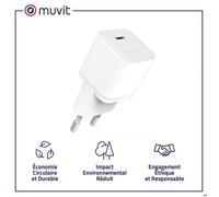 CHARGEUR SECTEUR GAN 30W USB-C BIOSOURCE BLANC