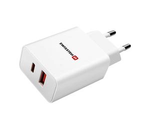 Chargeur Secteur GaN 30W USB + USB-C Swissten