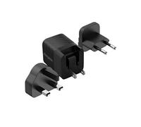 Energizer - Chargeur Rapide USB-C 20W - sans Câble - 3 Prises Incluses (EU/US/UK) - Noir