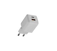Chargeur Secteur GaN 70W Double Port USB-C PD / USB-A QC Blanc