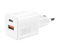 Chargeur Secteur GaN III 30W avec Ports USB-C + USB Format Mini Forcell Blanc