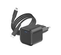 Chargeur Secteur GaN USB-C PD 20W avec Câble USB-C vers USB-C 1.2m Swissten Noir