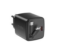 Chargeur secteur GaN USB-C PD 45W avec cable retractable