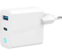 Chargeur secteur Gembird - 1x USB-C + 1x USB-A 45W (Blanc)