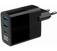 Gembird TA-UC-PDQC30LCD-BK-02 chargeur d'appareils mobiles Universel Noir Secteur Charge rapide Intérieure