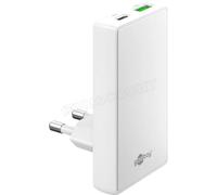 Chargeur secteur Goobay Fast Charger 90° Flat 1x USB-C + 1x USB-A 45W (Blanc)