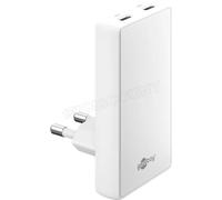 Chargeur secteur Goobay Fast Charger 90° Flat 2x USB-C 45W (Blanc)