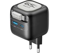 Chargeur secteur Havit UC253 - 1x USB-A + 1x USB-C 65W avec câble USB-C (Noir)