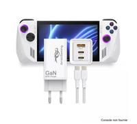 Chargeur secteur - Ibroz - Gaming GaN 65W - USB Type-C - Câble inclus - Compatible Asus ROG Ally