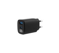Chargeur secteur LCD - 1x USB-C + 1x USB-A 30W (Noir)