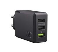 Chargeur Secteur Multi Appareils 3 Ports USB 30W ChargeSource 3 Ultra Rapide Noir