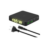 Chargeur secteur Multiport GaN 2x ports USB-A + 2x ports USB-C 65W (Noir)