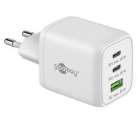 Goobay 64754 Chargeur Rapide multiport USB-C PD Nano (65 W) / 2 x USB-C PD 1 x USB-A Quick Charge/Adaptateur Secteur pour câbles de Charge iPhone et Autres téléphones Mobiles/Blanc