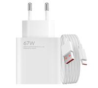 Xiaomi Chargeur secteur Original USB 67W - Câble USB vers USB-C inclus - Blanc