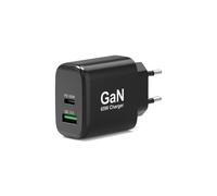 Chargeur secteur Port Designs 902104EU 65W GaN USB-C PD + USB-A QC 3.0 Noir