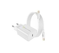 Chargeur Secteur pour Galaxy S24 Fe 20W + Câble USB-C 1m Blanc