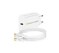 Chargeur Secteur pour iPhone 15 Pro 20W + Câble USB-C 1m Mayaxess Blanc