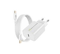 Chargeur Secteur pour iPhone 16 Plus 20W + Câble USB-C 1m Mayaxess Blanc