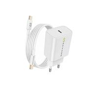 Chargeur Secteur pour iPhone 16e 20W + Câble USB-C 1m Mayaxess Blanc