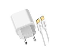 Chargeur Secteur pour iPhone 17 Air 20W avec Câble USB-C 1m Blanc