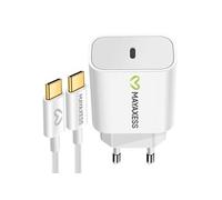 Chargeur Secteur pour iPhone 17 Pro Max 20W + Câble USB-C 1m Blanc