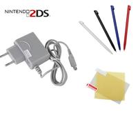 Chargeur secteur pour Nintendo 2DS + 4 stylet 2DS + protection écran 2 DS - Straße Game ®