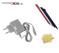 Chargeur secteur pour Nintendo 3DS XL + 4 stylet 3DS XL + protection écran 3DSXL - Straße Game