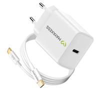 Chargeur Secteur pour Samsung Galaxy S25 Plus 20W + Câble USB-C 1m Mayaxess Blanc