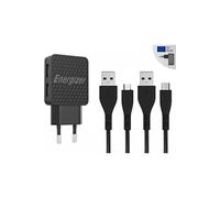 - Chargeur Secteur pour Smartphone - 2.4 A - 2 USB - Prise EU - Câble USB-C 2.0 & micro-USB inclus - Garanti à vie