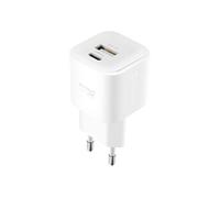 Chargeur Secteur pour USB-C et USB Double Port 20W Charge Rapide Blanc