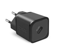 SBS Mobile Chargeur secteur slim TETRGAN1C20K USB-C 20W GaN PD Charge rapide Noir