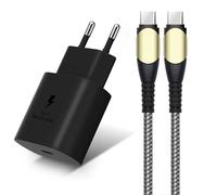 Chargeur Secteur Rapide 25w + Câble Usb-C Vers Usb-C 60w Pour Samsung Galaxy A14 A13 A12 A03s A04s A22 A23 A24 - E.F.Connection