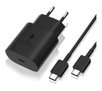 Chargeur Secteur Rapide 25W - ISONIX - USB-C - Compatible Samsung S22/S21/S20 - Câble 1M - Noir