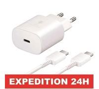 Chargeur Secteur Rapide 25W - SAMSUNG - USB-C - Câble 2M - Compatible S26/S25/S22/S21/S20/A53/A34 ZISONIX®